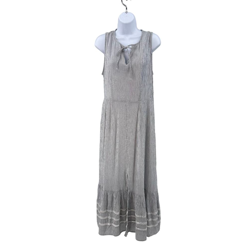 Caslon Dress White Striped Sleeveless Tank Dress WMNS S Coastal Casual Boho